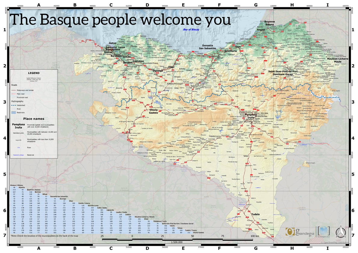 Euskal Herriko mapa turistikoa